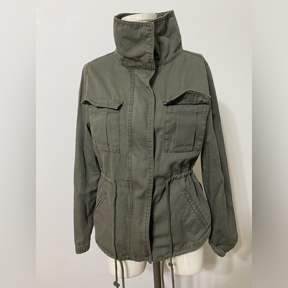 2 for $20 ⚜️ Old Navy Army Green Utility Jacket w Pockets Adjustable Size Small - Picture 3 of 6